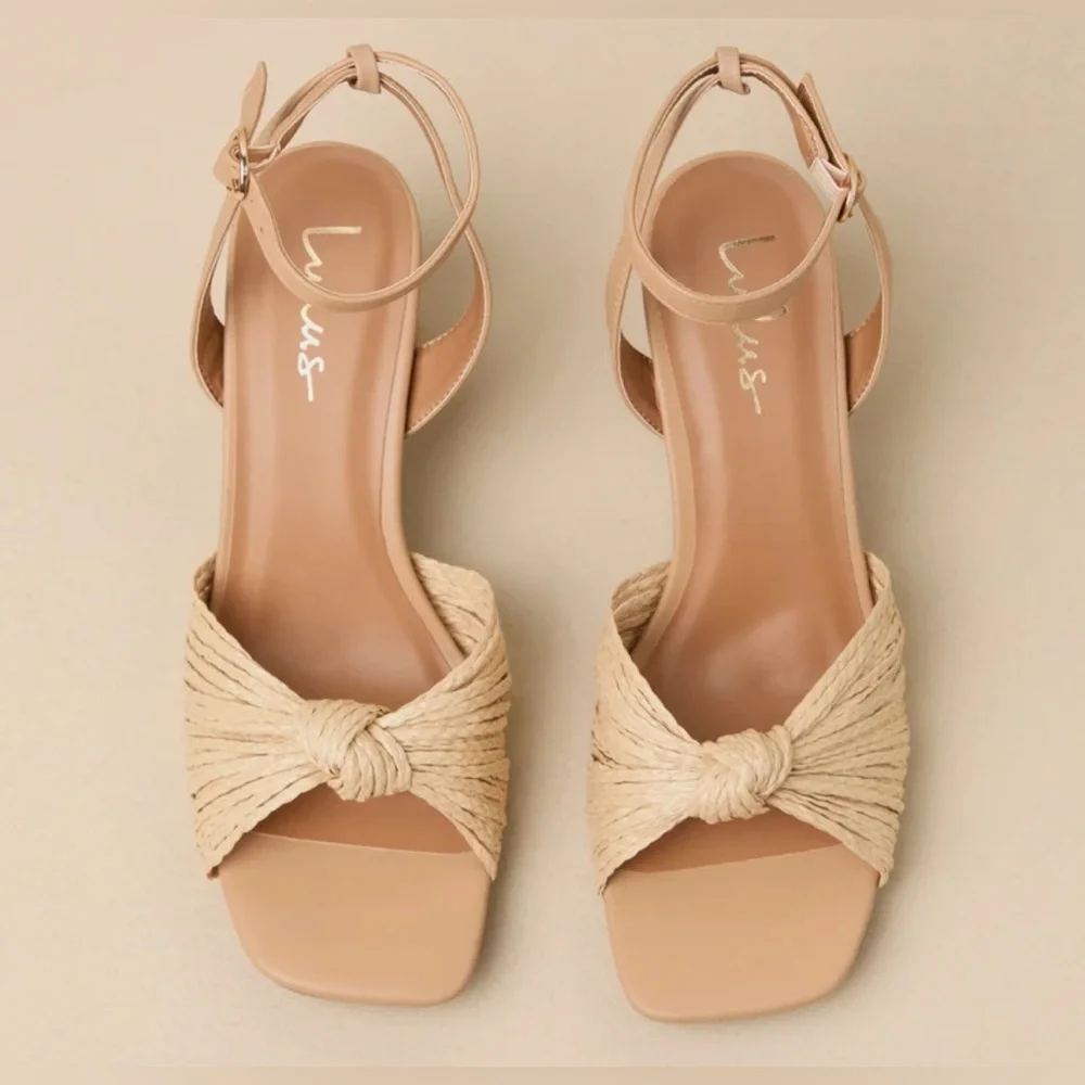 NEW LULUS Jaylea Raffia Sandals